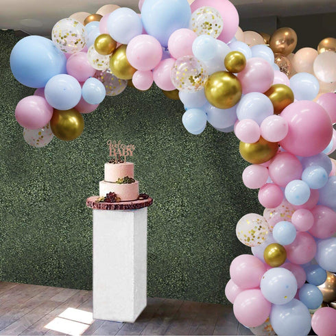 127Pcs Pastel Pink Blue Balloon Arch Garland Kit - Macaron Pink Blue Gold and Confetti Balloons for Birthday Baby Shower Gender Reveal Party Decorations