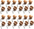 24 PCS Round Wood Drawer Knob with Screws Wooden Finish Furniture Cabinet Closet Dresser Pull Handles(33mm Diameter,26mm Overall Height)