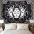 Likiyol Sun and Moon Tapestry Burning Sun with Star Tapestry Psychedelic Tapestry Black and White Mystic Tapestry Wall Hanging