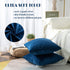 Stellhome Super Soft Velvet Pillow Covers Square Decorative Pillowcase for Bed Couch Sofa Bench, 20 x 20 inch (50 cm), Navy Blue, Pack of 2