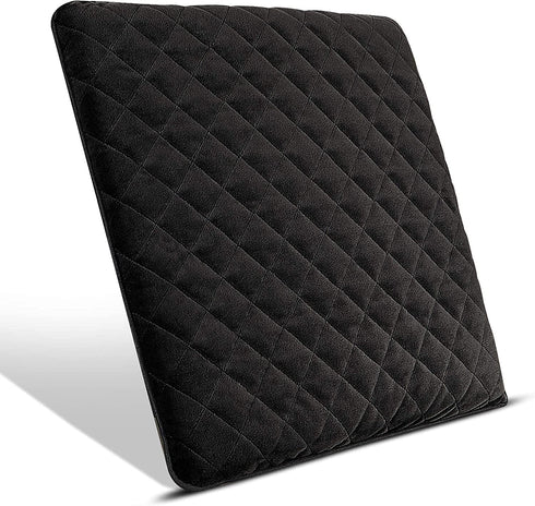 COMFORTANZA Chair Seat Cushion - 16x16x1.6 Memory Foam Square Thin Non-Slip Pads for Kitchen, Dining, Office Chairs and Car Seats - Comfort and Back Pain Relief - Medium Firm - Black