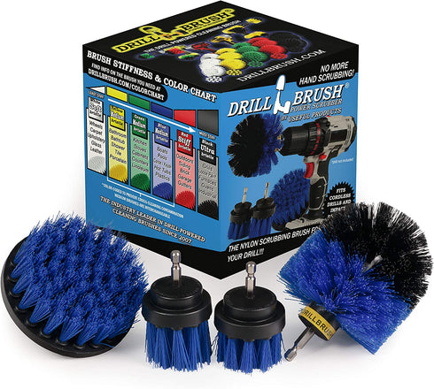 Drill Brush Spin Scrubber Kit - Clean Sinks, Shower Stalls, Bathtub, Bidet, Toilet, Tile, Carpet, and Flooring - Bathroom Rugs