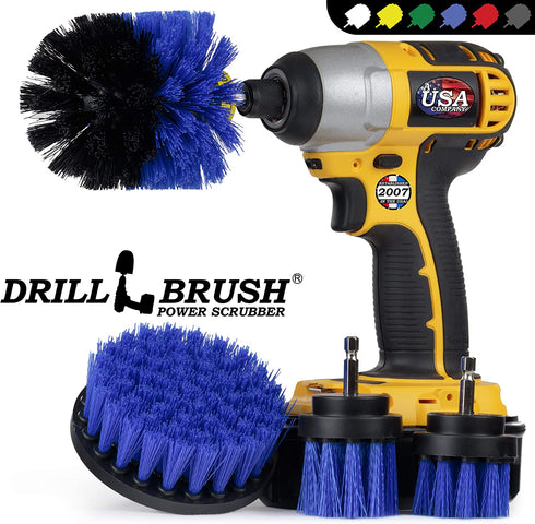 Drill Brush Spin Scrubber Kit - Clean Sinks, Shower Stalls, Bathtub, Bidet, Toilet, Tile, Carpet, and Flooring - Bathroom Rugs