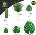 Decopom Palm Leaves Artificial Tropical Monstera-84Pcs 6 Kinds Large Small Green Fake Palm Leaf with Stems for Safari Jungle Hawaiian Luau Party Table Decoration Wedding Birthday Theme Party