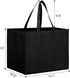 WISELIFE Reusable Grocery Shopping Bags 10 Pack Large Foldable Tote Bags Bulk, Eco Produce Bags with Long Handle for Shopping Groceries Clothes (Grey&Black)