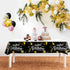 Happy Birthday Decorations, 6pcs Black and Gold Birthday Tablecloth for Men Women, Plastic Disposable Rectangle Table Cover for 90th 80th 70th 60th 50th 40th 30th Birthday Party Decor- 54" x 108"