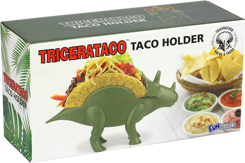 Funwares TriceraTaco Holder Ultimate Dinosaur Taco Stand, Holds 2, Green