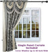 Bella Luxury Jacquard Curtain Panel with Attached Waterfall Valance & Scarf 54 by 84-Inch Grey