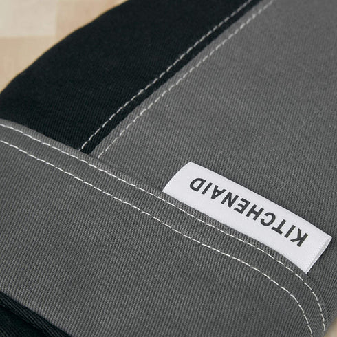 KitchenAid Beacon Two-Tone Oven Mitt 2-Pack Set, 5.75"x13", Contour Silver/Onyx Black 2 Count