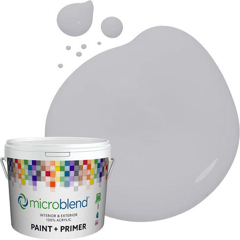 Microblend Interior Paint and Primer - Gray/Court Magician, Gloss Sheen, Quart, Premium Quality, High Hide, Low VOC, Washable, Microblend Violets Family