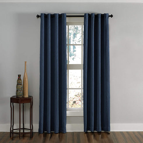 Curtainworks Lenox Grommet Curtain Panel, 50 x 120 in, Navy