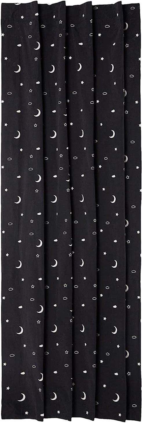 Amazon Basics Portable Window Blackout Curtain Shade with Suction Cups for Travel, Kids, and Baby Nursery - 50" x 78", Moon & Stars - 1-Pack