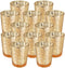 Just Artifacts 2.75-Inch Speckled Mercury Glass Votive Candle Holders (12pcs, Gold)