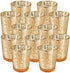 Just Artifacts 2.75-Inch Speckled Mercury Glass Votive Candle Holders (12pcs, Gold)