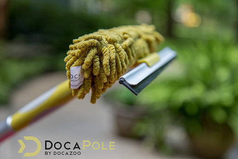 DocaPole Window Squeegee and Scrubber Combo Attachment, 3 Squeegee Blades Included, Compatible with Any DocaPole