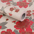 Red Vintage Floral Pattern Contact Paper Shelf Liner Self Adhesive for Cabinets Shelves Drawer Arts and Crafts Decal 17.7x78.7 Inches
