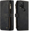 HAII Case for Moto G Stylus 5G 2021, Flip Leather Wallet Case with 10 Card Slot Holder Zipper Pocket Kickstand Magnetic Closure Shockproof Flip Folio Cover for Moto G Stylus 5G 2021 (Black)
