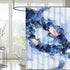 Ikfashoni Marble Shower Curtain, Modern Abstract Shower Curtain with 12 Hooks, Navy Blue Luxury Bathroom Shower Curtain, Gold Geometric Shower Curtain, Fabric Art Shower Curtain, 69" x 70"