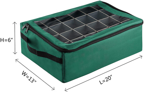 Tiny Tim Totes | Premium | 48 Christmas Ornament Organizer Storage Box | Green