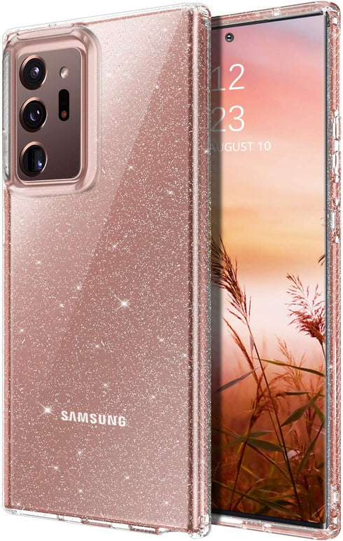 BENTOBEN Note 20 Ultra Case, Clear Glitter Bling Sparkly Slim Soft TPU Rugged Shockproof Protective Bumper Phone Case Cover for Samsung Galaxy Note 20 Ultra 6.9" 5G,Clear Glitter