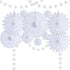 cnomg 12pcs Winter Wonderland Snowflake Party Decorations Set Hanging White Paper Fan Decor Snowflakes Garlands Banner Decoration for Frozen Birthday ChristmasTree New Year Baby Shower Wedding (White)