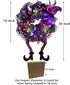 Lulu Home Halloween Wreath, 30 LED Purple Lighted Front Door Wreath with Witch Hat Leg Mesh Decor, Battery Operated Halloween Wired Ribbon Wreath Artificial Door Wreath Hanging Ornament, NOT PRELIT