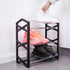 NiHome 3-Tier Shoe Rack Multifunctional Sturdy Steel Organizer Compact Small Size Lightweight 6 Pairs Footwear Freestanding Shelf for Closet Hallway Entryway Living Room Bedroom X Shape Frames (Black)