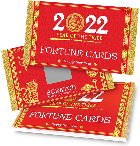 26pcs Chinese New Year Scratch Off Fortune Cards, 2022 Year of the Tiger,Party Games Gifts for Lunar New Year's Celebration