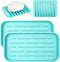 UHMER Silicone Sink Tray Set, Kitchen Sink Organizer Tray & Silicone Soap Dish 4-PACK, Multipurpose Turquoise Kitchen Sink Tray for Soap Bottles, Sponge Tray for Kitchen Sink, Kitchen Soap Tray