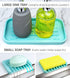 UHMER Silicone Sink Tray Set, Kitchen Sink Organizer Tray & Silicone Soap Dish 4-PACK, Multipurpose Turquoise Kitchen Sink Tray for Soap Bottles, Sponge Tray for Kitchen Sink, Kitchen Soap Tray