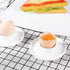 ComSaf Porcelain Egg Cups Plates with Base, Soft Boiled Egg Cup Holders White, Pack of 6