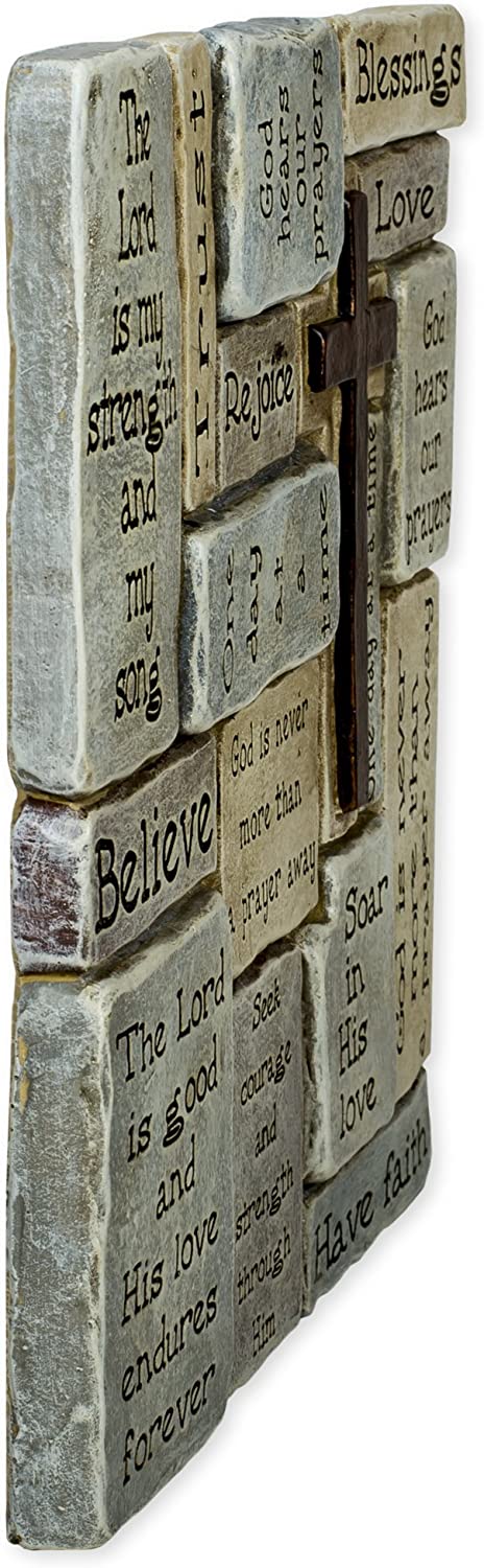 Christians Words and Saying Crossword 10 inch Resin Stoneware Wall Sign Plaque