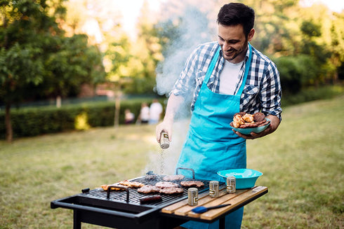 Portable Stainless Steel Spice Shaker Seasoning Dispenser - 6 Pc Set with Rotating Lids and Travel Bag| Spice Jars - Salt and Pepper Shakers - Dry Herb Spice Condiment Dispenser |Camping|Hiking|BBQ