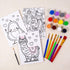 Horizon Group USA Pre-Printed Canvas & Paint Art Set. Ready to Paint 5" x 7" Canvas Panels, 12 Tempera Paints, 6 Easy-Grip Assorted Paintbrushes Included. Avocado, Llama, Rainbow Friends.