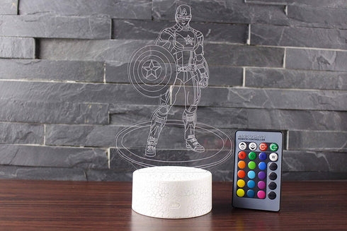 SNOMYRS LED Superhero Night Light 3D with Remote Control and Smart Touch 16 Color Changing Decoration Light Boy Gift