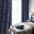 BUHUA Thermal Insulated Curtains Blackout Grommet Thermal Insulated Shinny Tree Branches Print Curtain for Bedroom,Navy Blue,38W x 72L, Set of 2 Panels
