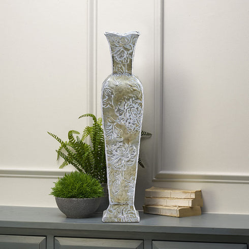 Elements 5274372 Gold Floral Decorative Metal Vase, 24-Inch, Assorted