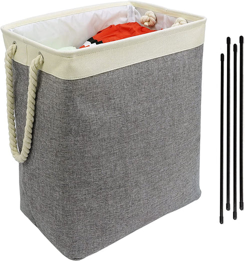 Casaphoria Laundry Basket with Handles & Brackets 65L Small/Large/Tall Hamper for Girl Collapsible Washing Bin Built-in Lining for Bedroom Dorm Clothing Storage
