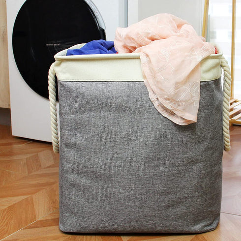 Casaphoria Laundry Basket with Handles & Brackets 65L Small/Large/Tall Hamper for Girl Collapsible Washing Bin Built-in Lining for Bedroom Dorm Clothing Storage