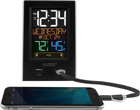 La Crosse Technology C86224 Dual USB Charging Alarm with nap Timer, 3.74" L x 2.40" W x 5.24" H, Black