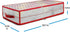 Sturdy Plastic Underbed Christmas Ornament Storage Box, 6 Trays Keeps 96 Holiday Christmas Ornaments 3" Compartments, with 2 Sided Dual Zipper Closure - Xmas Decorations Accessories,