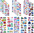 Kids Cars and Trucks Stickers Party Supplies Pack, 20 Different Sheets, Boy Stickers, Vehicle Stickers for Kids Toddler Boys with Cars, Fire Trucks, Construction, Buses, Airplane, Rocket and More