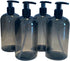Bottiful Home-16 oz Empty PET Plastic Refillable Bottles-Set of 4-with Lotion Pumps for Shampoo, Conditioner, Body Wash, Hand Soap, Dish Soap, Lotion, Cleanser-Drip Free, Rust-Free (Gray)
