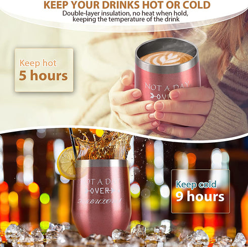 Wine Gifts for Women, Relaxing Spa Gift Baskets for Women, Wine Insulated Tumbler for Wine Lover, Stainless Steel Wine Tumbler with Lid, Christmas Birthday Gift Box for Mom Wife Sister Friends Female