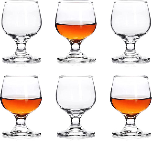 Shot Glasses, 3.5oz Shot Glass Set of 6/Clear Shot Glasses/Cute Shot Glasses/Perfect for Tasting Brandy/Glass Snifters