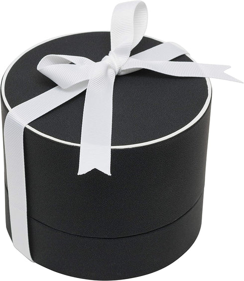 Noble Suede Ring Box with Outside Packer, Gift Card and Ribbon for Proposal, Jewelry Gift and Special Occasions