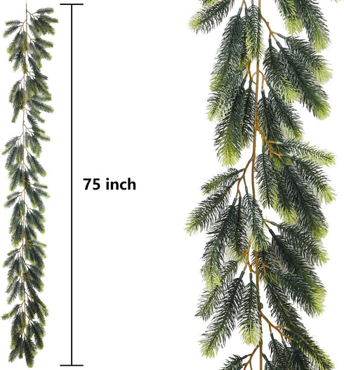 Artiflr 6 Feet Artificial Christmas Pine Garland, Winter Greenery Garland for Holiday Season Mantel Fireplace Table Runner Centerpiece Décor