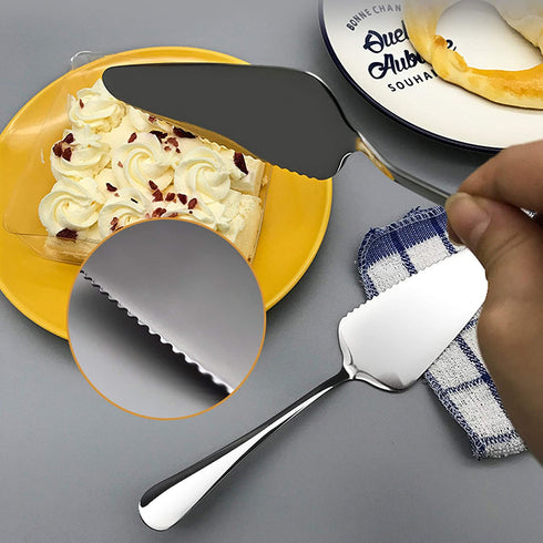 KISTVO 9-Inch Stainless Steel Pie Server, Cake Cutter Pie Pastry Server, Dessert Server for Cake Cheese Pie, Serrated Edge, Ergonomic Handle and Dishwasher-safe