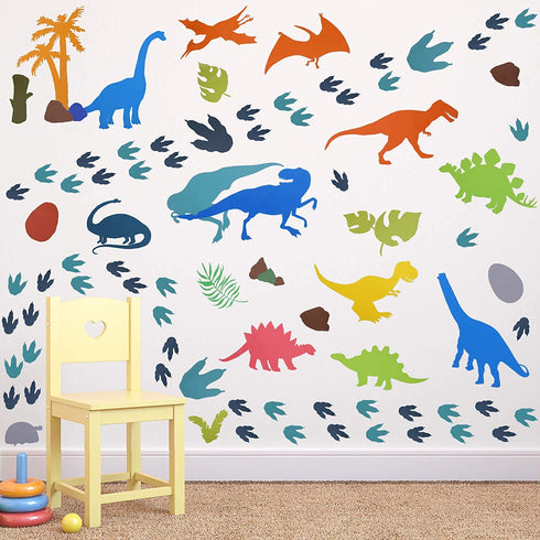 Dinosaur Decals Wall Stickers Boys Kids Room Decor Glow in The Dark Luminous Dinosaur Vinyl Decor Baby Bedroom Living Room Bathroom Decor (Classic Style)