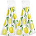 Summer Fresh Lemons Hanging Kitchen Towels Yellow Lime Orange Slices Fruit Leaves Bathroom Hand Tie Towel Fast Drying Dish Tea Towels for Bath Tabletop Gym Home Decor Set of 2